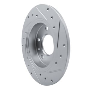 Buick Encore GX Brake Rotor (1) - Rear Left - R1 Concepts - Drilled & Slotted - Silver - `20-`25
